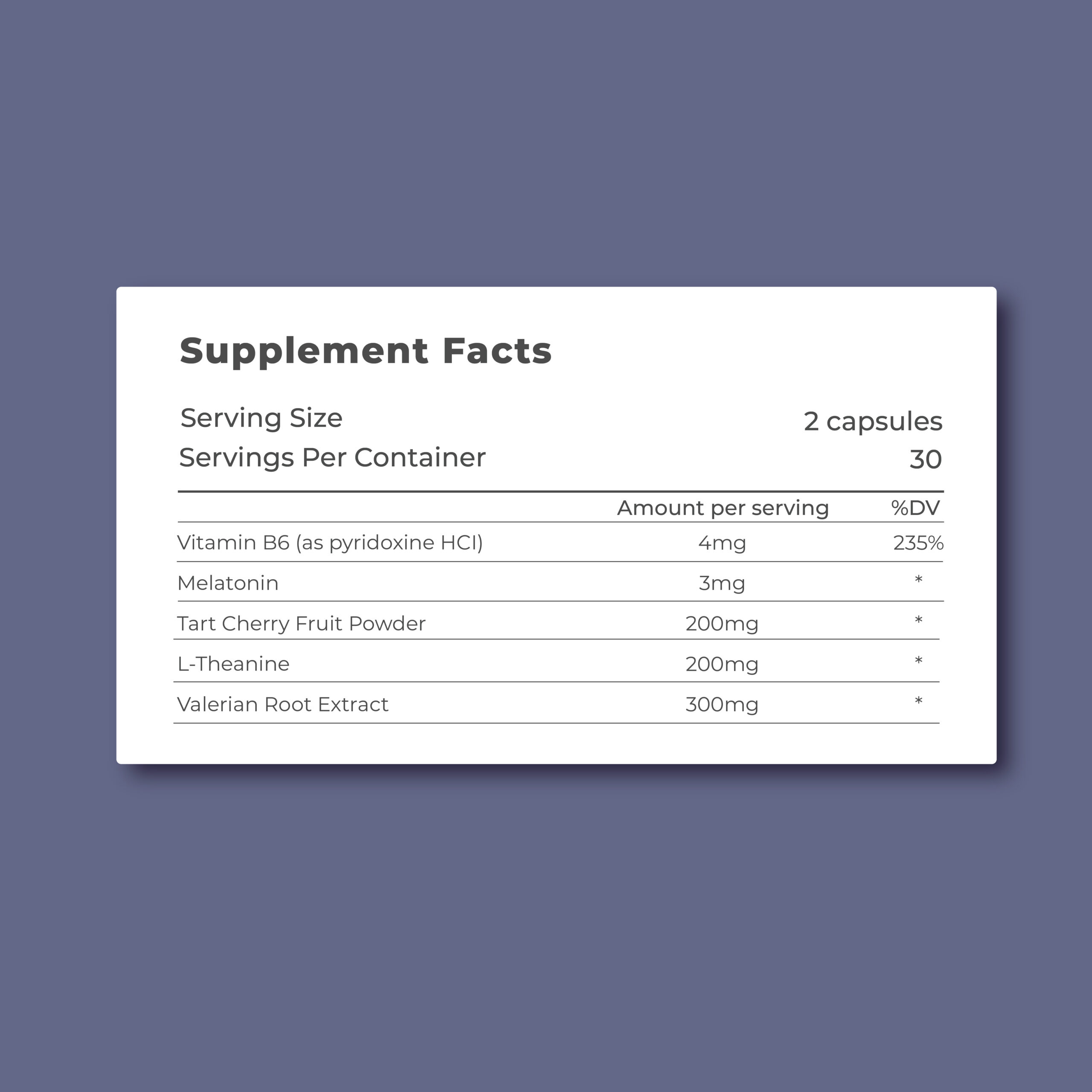 Products Nutrition Facts Lipovon Sleep Formula